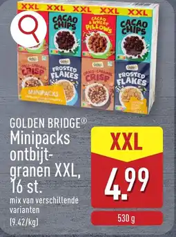 ALDI Golden bridge minipacks ontbijt granen XXL aanbieding