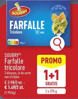 ALDI Soubry farfalle tricolore aanbieding