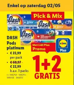 Lidl Dash pods platinum aanbieding