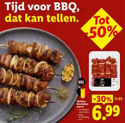 Lidl Varkens brochettes met ui aanbieding