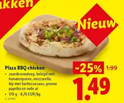 Lidl Pizza BBQ chicken aanbieding
