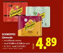 Lidl Schweppes limonade aanbieding