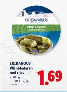 Lidl Eridanous wijnbladeren met rijst aanbieding