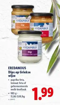 Lidl Eridanous dips op griekse wijze aanbieding
