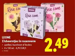 Lidl Leone ijshoorntjes in rozenvorm aanbieding