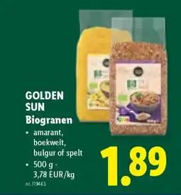 Lidl Golden sun biogranen aanbieding