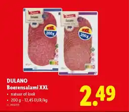 Lidl Dulano boerensalami XXL aanbieding