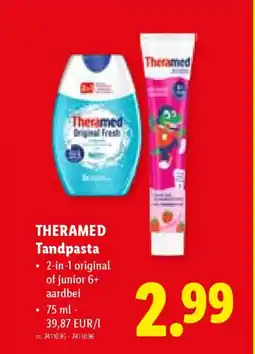 Lidl Theramed tandpasta aanbieding