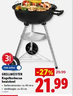 Lidl Grillmeister kogelbarbecue houtskool aanbieding