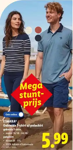 Lidl Esmara gebreide t-shirt of poloshirt aanbieding