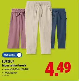 Lidl Lupilu mousseline broek aanbieding