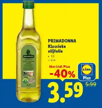Lidl Primadonna klassieke olijfolie aanbieding
