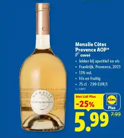 Lidl Monalie Côtes Provence AOP aanbieding