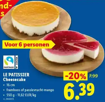 Lidl Le patissier cheesecake aanbieding