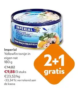OKay Imperial Yellowfin tonijn in eigen nat 180 g aanbieding
