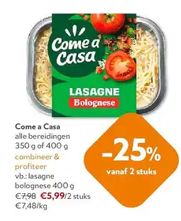 OKay Come a Casa lasagne bolognese 400 g aanbieding
