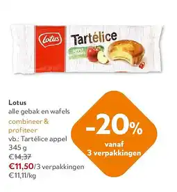 OKay Lotus Tartélice appel 345 g aanbieding