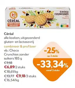 OKay Céréal Choco Crunchies zonder suikers 185 g aanbieding