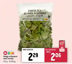 Delhaize Jonge scheuten met rucola aanbieding