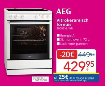 Eldi AEG Vitrokeramisch fornuis aanbieding