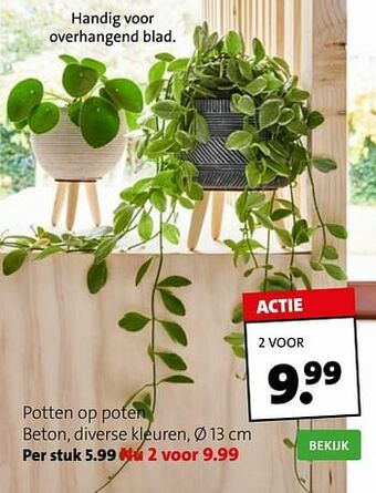 Potten op poten beton