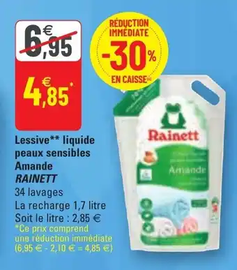 Rainett Lessive** liquide peaux sensibles Amande
