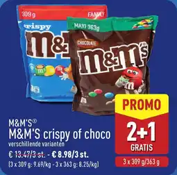 ALDI M&M'S crispy of choco aanbieding