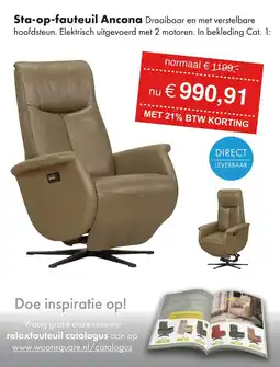 Woonsquare Sta-op-fauteuil Ancona aanbieding