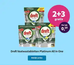 Plein.nl Dreft vaatwastabletten platinum all in one aanbieding