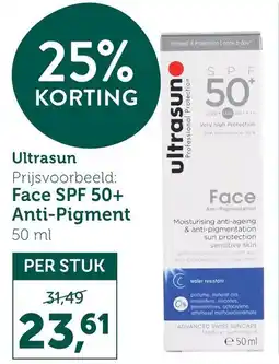 Holland & Barrett Ultrasun Face SPF 50+ Anti-Pigment Face aanbieding