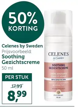Holland & Barrett Celenes by Sweden Soothing Gezichtscreme aanbieding
