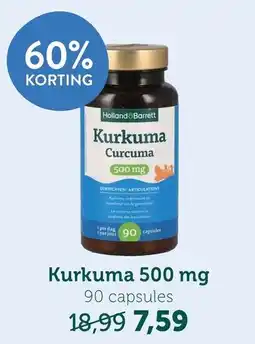 Holland & Barrett Kurkuma 500 mg 90 capsules aanbieding