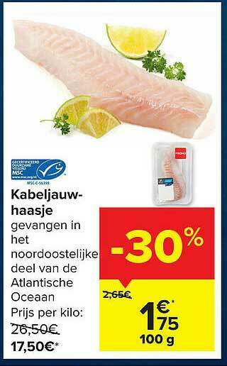 Carrefour Market Kabeljauwhaasje aanbieding
