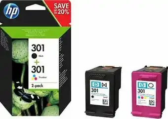 AUVA HP 301 2-pack Black/Tri-color Original Ink Cartridges aanbieding