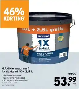 GAMMA GAMMA muurverf 1x dekkend aanbieding