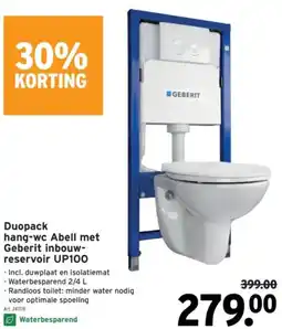 GAMMA Duo Pack hang-wc Abell met Geberit inbouwreservoir UP100 aanbieding
