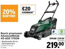 GAMMA Bosch grasmaaier Advanced Rotak 40-650 1700W aanbieding