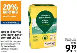 GAMMA Weber Beamix vloeibare zandcement aanbieding