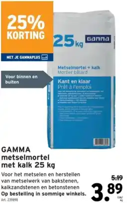 GAMMA GAMMA metselmortel met kalk aanbieding