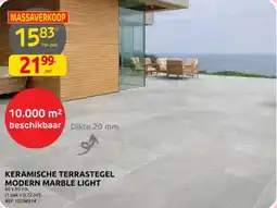 Brico Keramische terrastegel modern marble light aanbieding