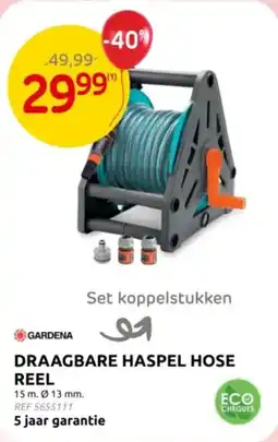 Brico Gardena Draagbare haspel hose reel aanbieding