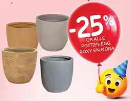 Brico Op alle potten egg, roxy en nora aanbieding