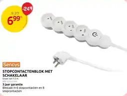 Brico Sencys Stopcontactenblok met schakelaar aanbieding