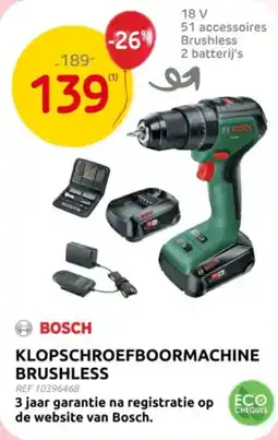 Brico Bosch Klopschroefboormachine brushless aanbieding