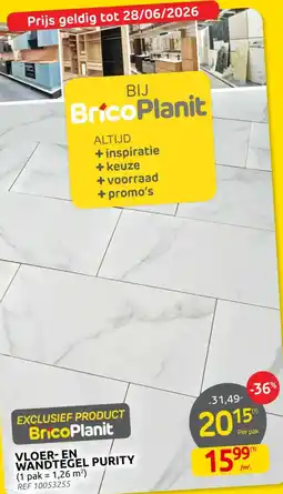 Brico Vloer en wandtegel purity aanbieding