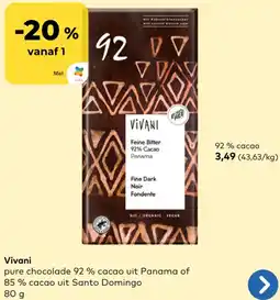 Bio Planet Vivani 92% cacao aanbieding