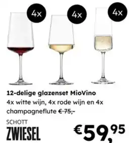 Multi bazar 12-delige glazenset MioVino aanbieding