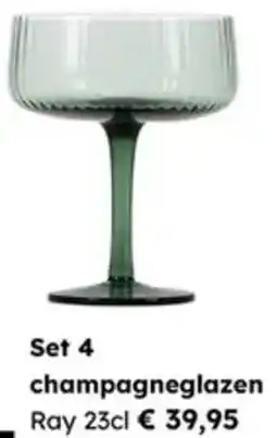 Multi bazar Set 4 champagneglazen Ray aanbieding