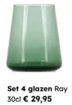 Multi bazar Set 4 glazen Ray aanbieding
