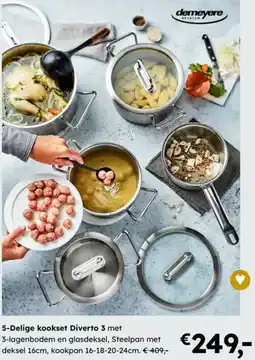Multi bazar 5-Delige kookset Diverto 3 aanbieding